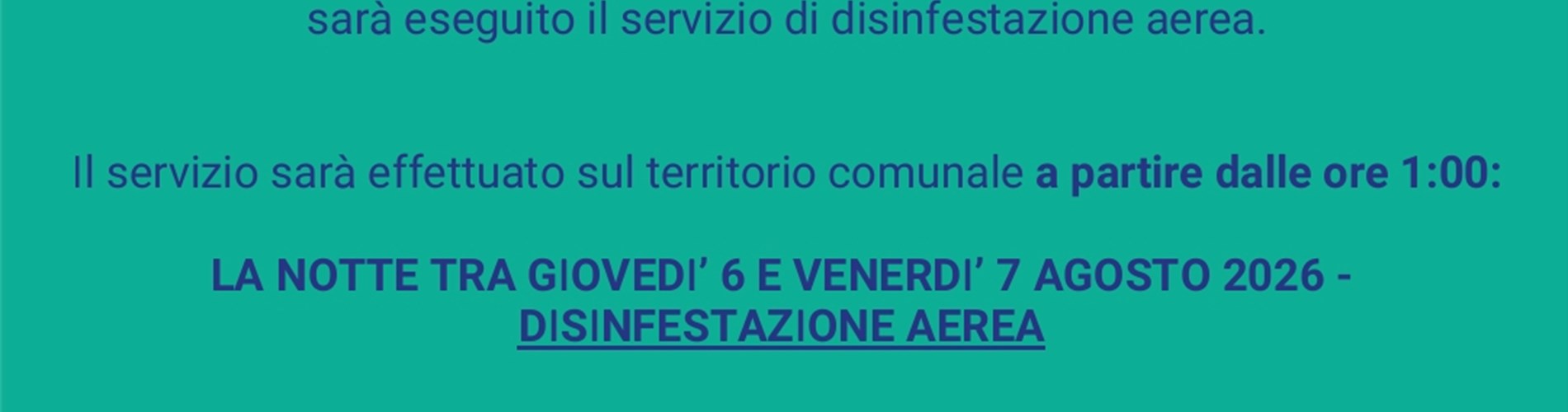 SERVIZIO DI DISINFESTAZIONE AEREA