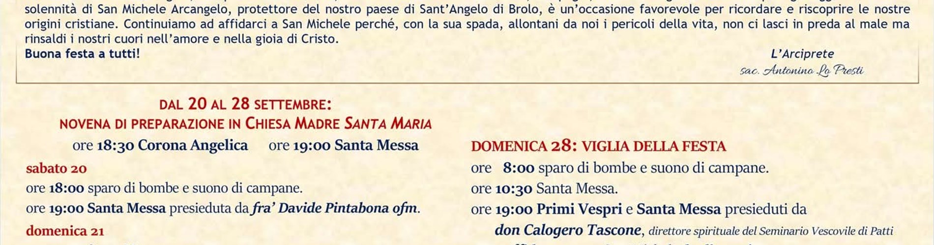 Festeggiamenti Santo Patrono Festeggiamenti Santo Patrono