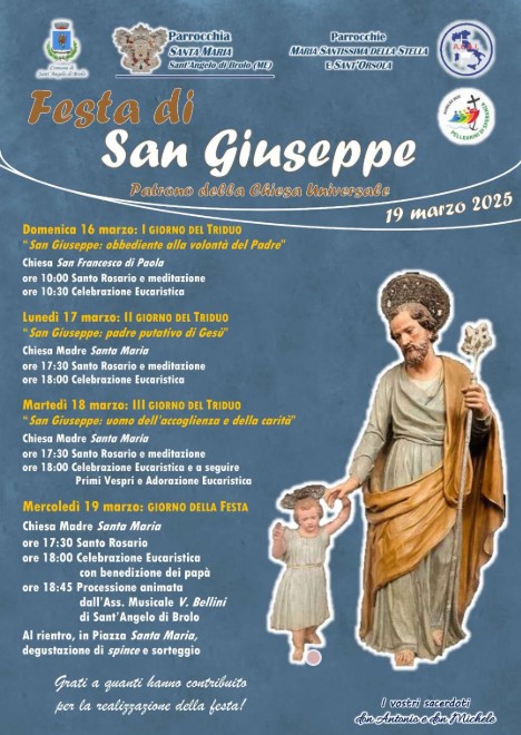 Festeggiamenti in onore a San Giuseppe 2025