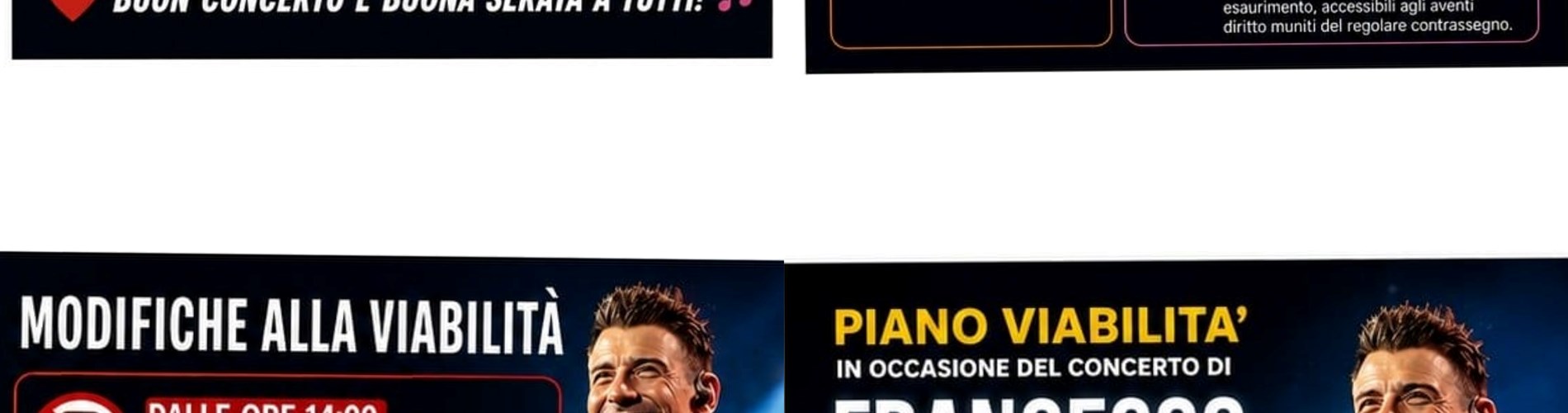 Ordinanze , avvisi e altro per il concerto di Gabbani