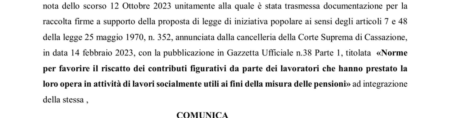 Proposta di legge di iniziativa popolare